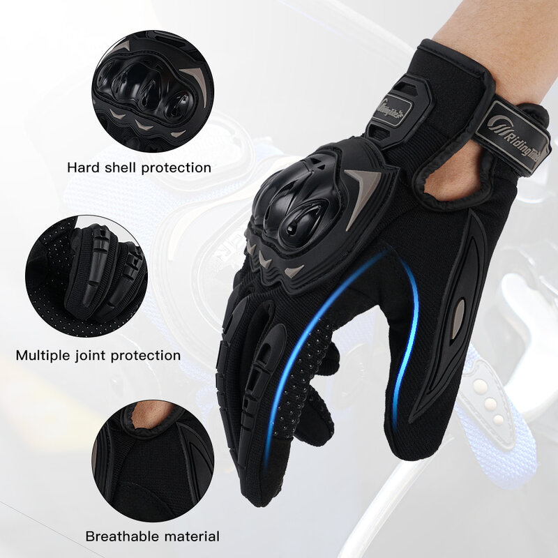 Riding Tribe Motorcycle Glove Moto PVC Touch Screen Breathable Powered Motorbike Racing Riding Bicycle Protective Gloves Summer