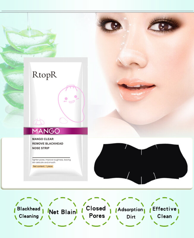 10pcs New Mango Blackhead Remover Nose Mask Acne Treatment Pore Strip Face Lift Firming Deep Clean Nose Mask