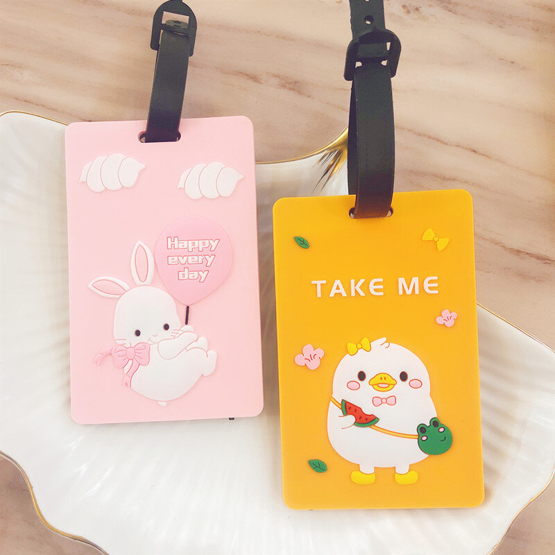 Cute Animal Fashion pattern Luggage Tags women travel Soft glue Suitcase ID Address Holder Portable Label Accessories