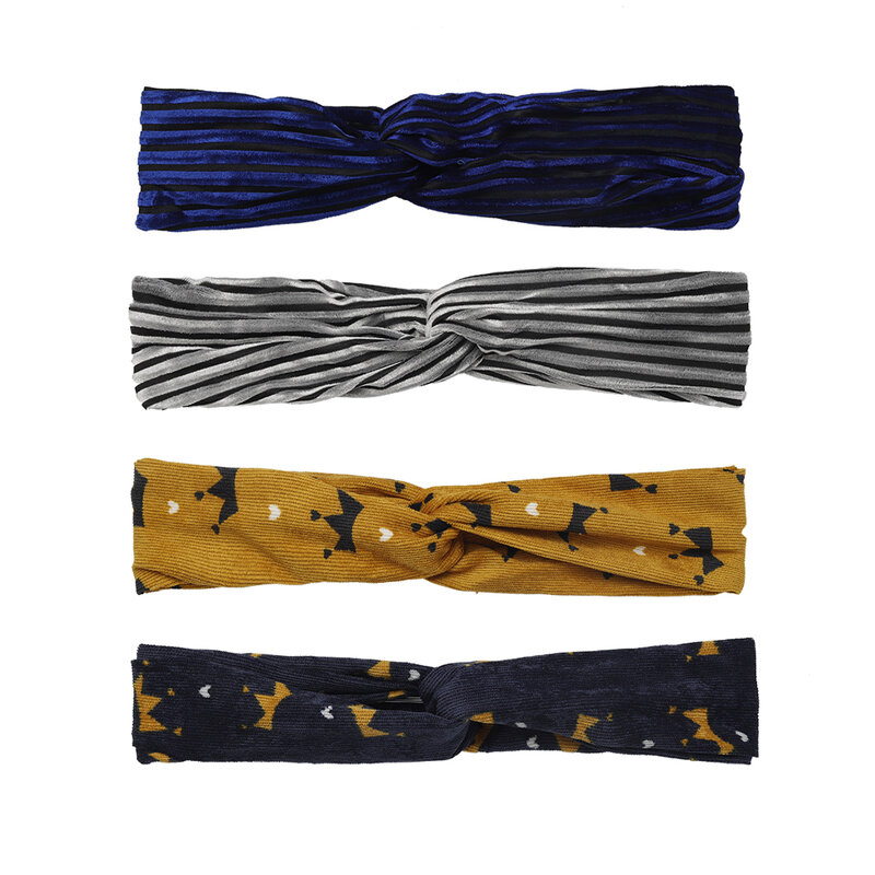 Bandeau en daim pour femmes, Turban élastique à nœud croisé, doux et solide, accessoires pour cheveux