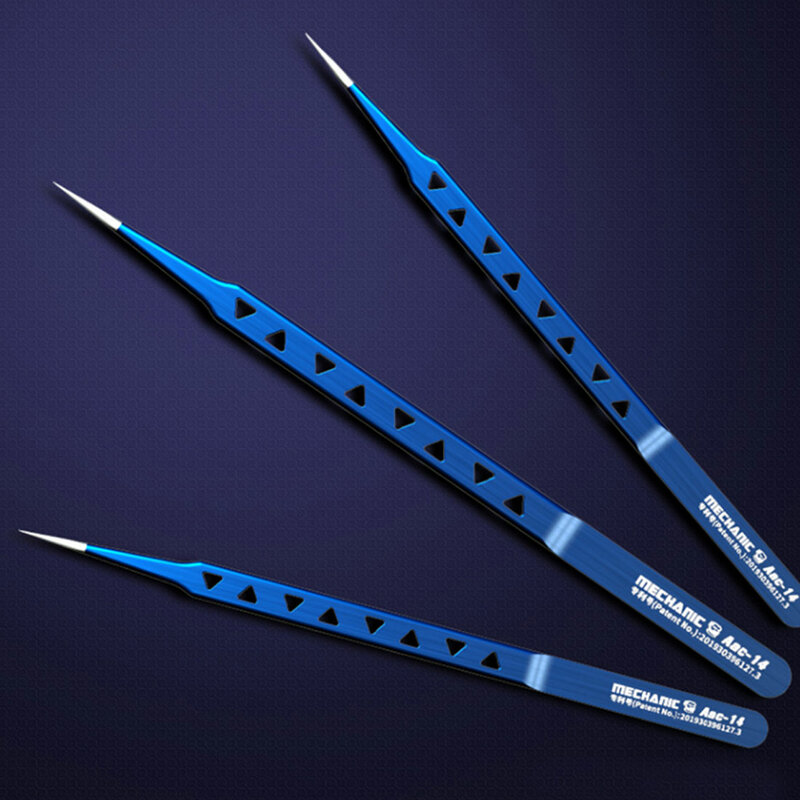 Hollow heat-dissipating mechanical tweezers, thick and high hardness slender tweezers, used for mobile phone PCB IC tweezers rep