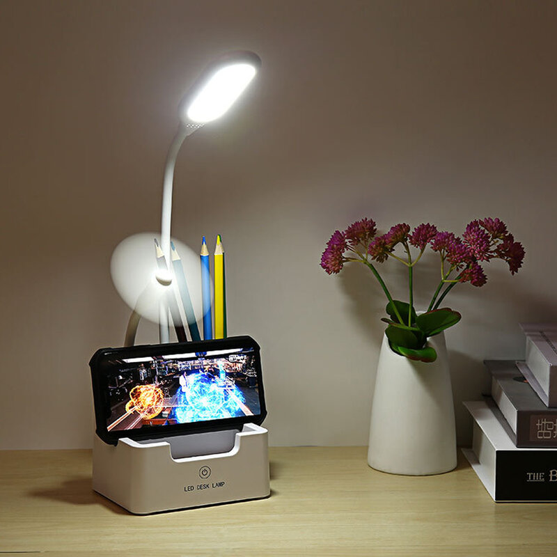 Lâmpadas de mesa led lâmpada de mesa lâmpada de leitura dobrável regulável recarregável luz de mesa portátil lâmpada flexo livro luz