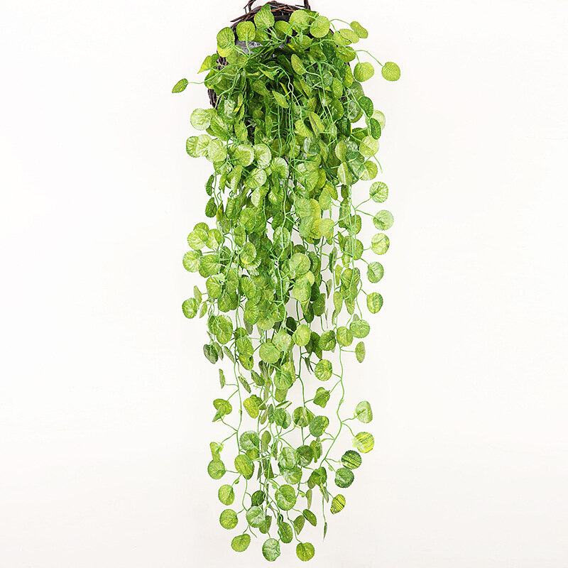 90ซม.สีเขียวประดิษฐ์พืชแขวน Ivy ใบหัวไชเท้าสาหร่ายองุ่นปลอมดอกไม้ Vine บ้านสวนกำแพงตกแต่ง