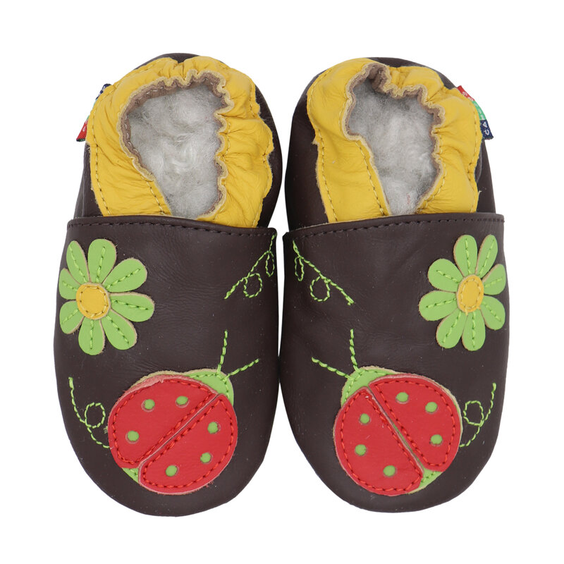 Carozoo/Новинка; Детская обувь из овечьей кожи на мягкой подошве; Тапочки для малышей до 4 лет
