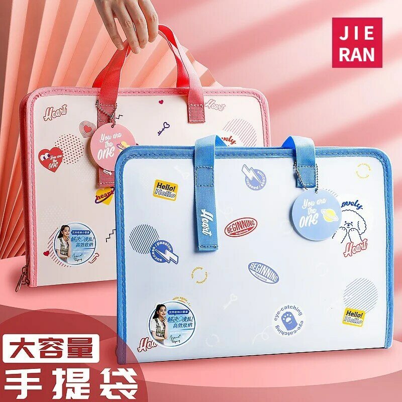 Cute Cartoon Multi-layer Transparent Inserts Student Papers Classified Information Pouch Expanding-file-folder Filing Products