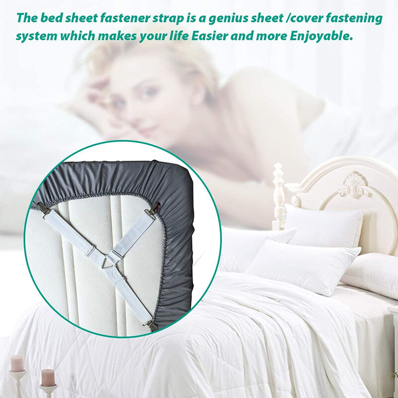4Pcs/set Elastic Bed Sheet Clip  Grippers Belt Fastener Mattress Non-slip Clip Blanket Holder Gripper Hook Sets Home Organizer