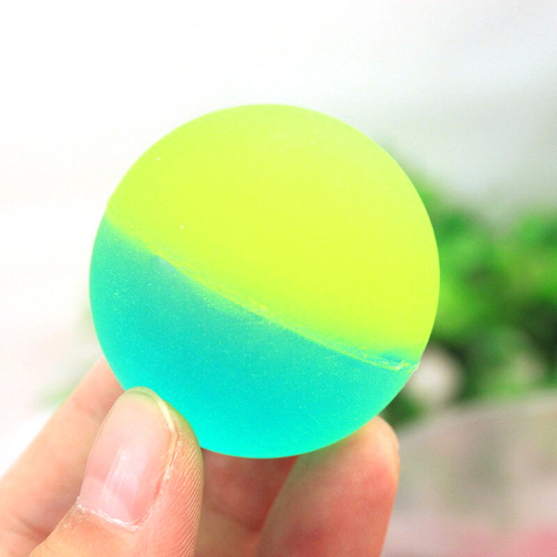 กลางแจ้งยาง Bouncing Ball ของเล่นสำหรับเด็ก Dual สีการเล่นกลกระโดดลูกบอล2สี