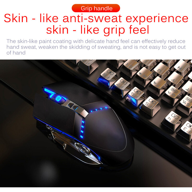 Klawiatura do gier Manipulator myszy do gier Feel RGB LED podświetlana klawiatura do gier USB przewodowy komputer do gier klawiatura laptopa