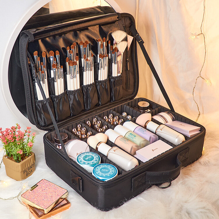 Large Capacity Storage partition cosmetic case trolley travel waterproof large cosmetic bag Makeup bag luxury brand bag