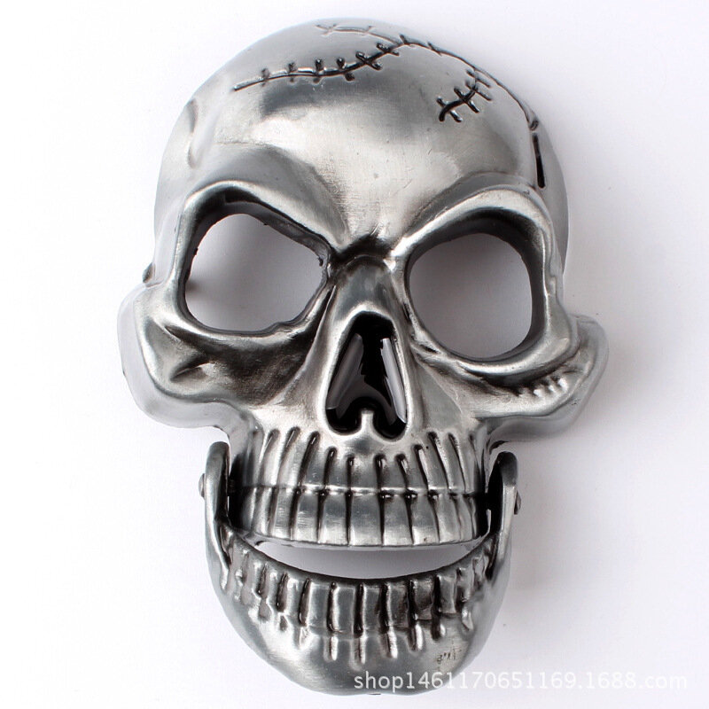 เข็มขัด DIY อุปกรณ์เสริม Skull Skeleton เข็มขัด Buckle Western คาวบอยสไตล์เรียบเข็มขัด Punk Rock สไตล์ K18