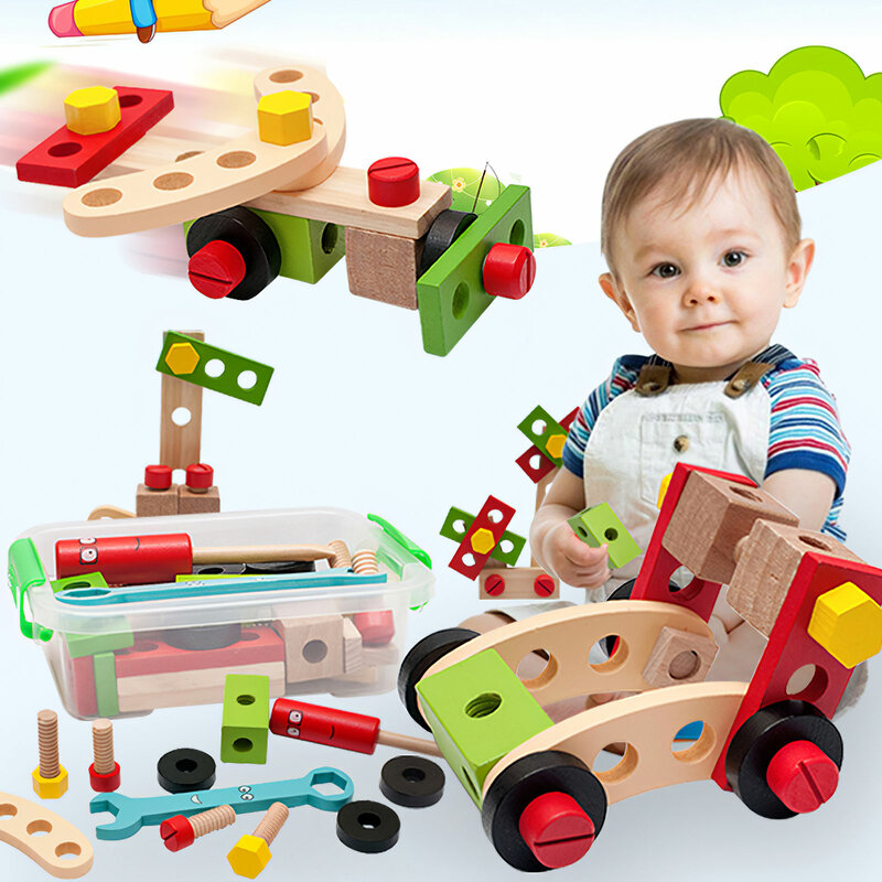 子供用の多機能ハンドアセンブリ,取り外しツールボックスとナットを修理するための教育玩具