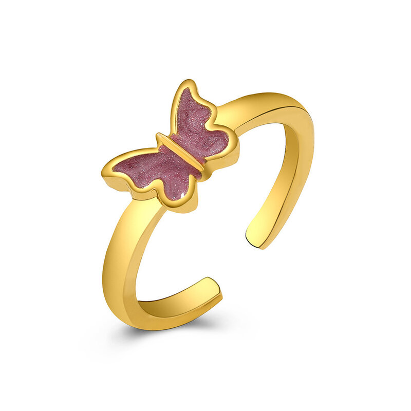 Anel de noivado anel de noivado anel de borboleta de gotejamento criativo retro abertura indicador ajustável anel de dedo feminino simples