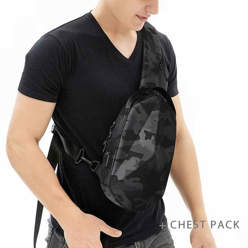 Bolsa transversal multifuncional masculina, bolsa mensageiro de ombro com carregamento usb antifurto para viagens curtas