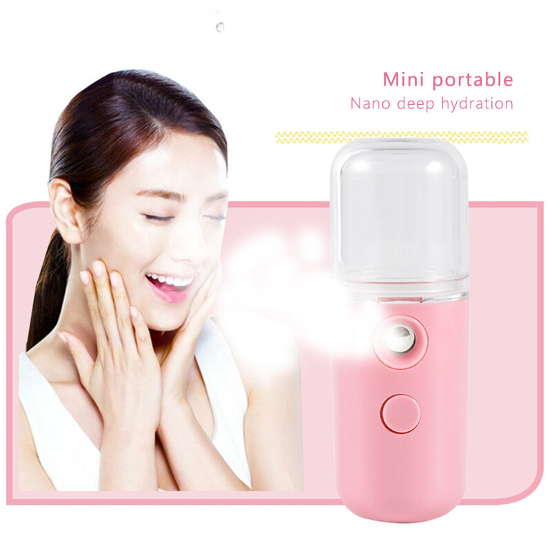 Minivaporizador Facial para mujer, Humidificador hidratante, nebulizador USB, pulverizador Facial para el cuidado de la piel, desinfecta la belleza