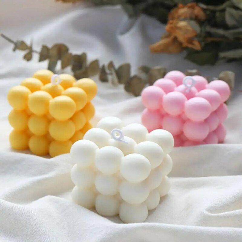 Round Soybean Rubik'S Cube Silicone Candle Mold,Aromatherapy Romantic Candle Materials,Photo Props,Valentine'S Day Gifts SQ0098