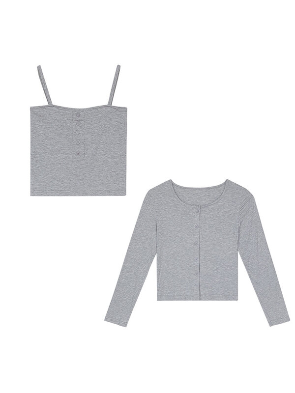 Kaus Kardigan Kecil untuk Wanita Sweter Lengan Panjang Wanita Musim Gugur 2021 Baru Korea Tipis Pendek Musim Semi dan Musim Gugur Atasan Wanita