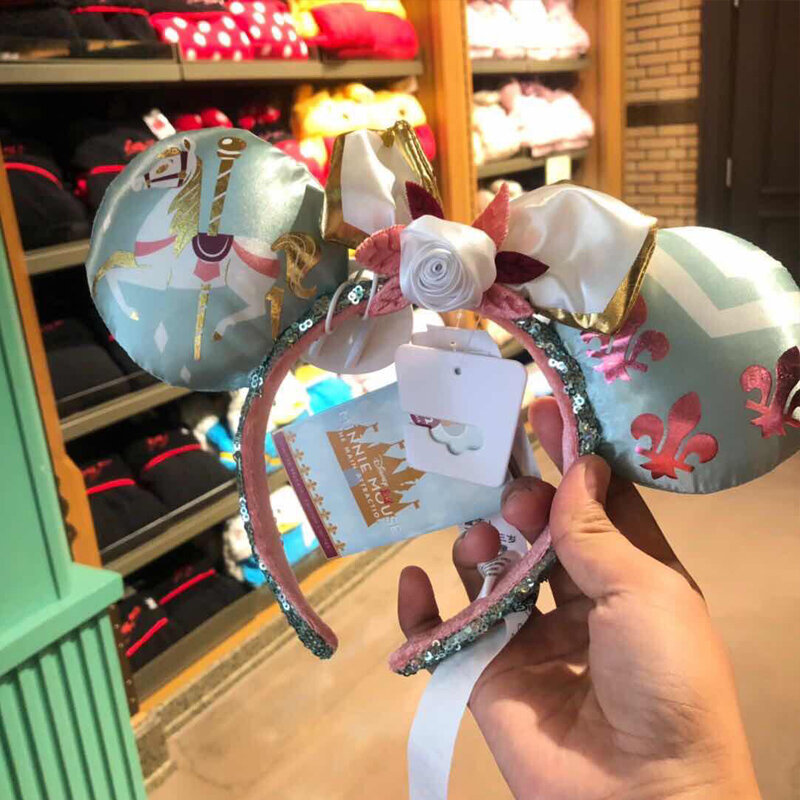 Walt Disney Minnie Ear fascia per le donne Disney Mickey Mouse e Friends orecchie peluche paillettes Party Cosplay accessori per ragazze