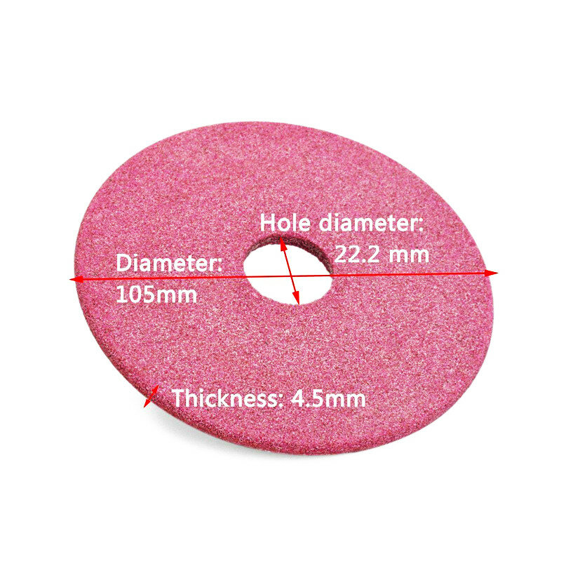 Disques de meuleuse en céramique Non tissée rose, 105x4.5mm, pour affûteuse de tronçonneuse 3/8 "& 404 chaîne, 5 pièces