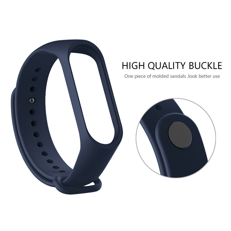 For Mi Band 4 Strap 26+ Solid Color Straps Silicone Wristband Replacement My Bracelet for Mi Band 5 4 3 Sports Modern Buckle