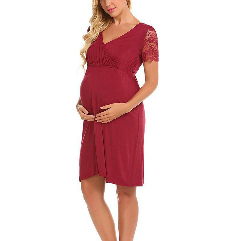 Mulheres sexy magro cruz maternidade de enfermagem do bebê camisola cor sólida amamentação roupas ropa premama