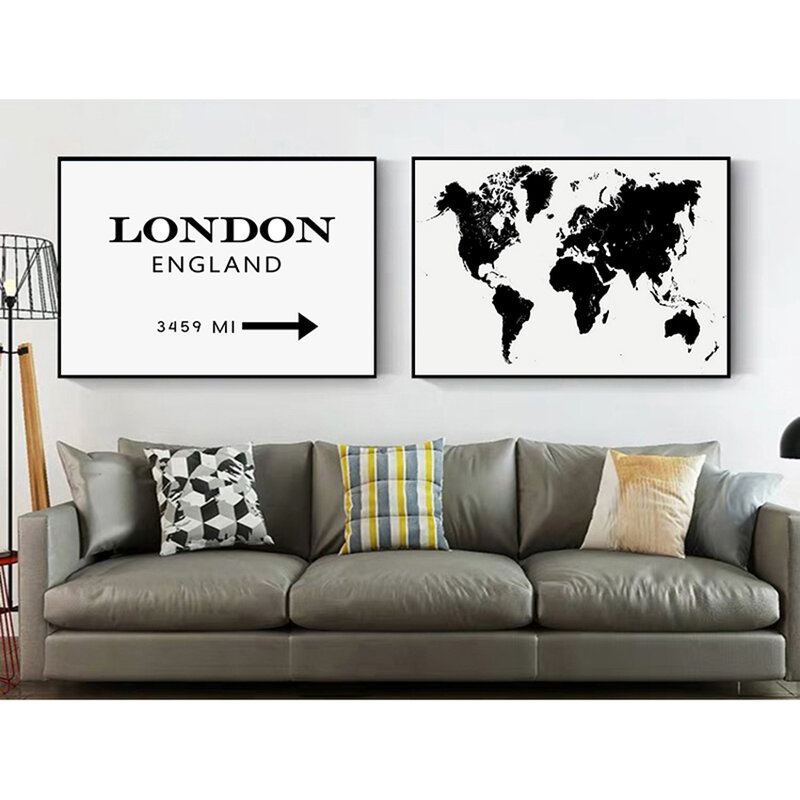 Nordic Minimalist World Famous City Map Canvas Paintings Berlin Oslo Poster Print Wall Art Pictures for Living Room Home Decor