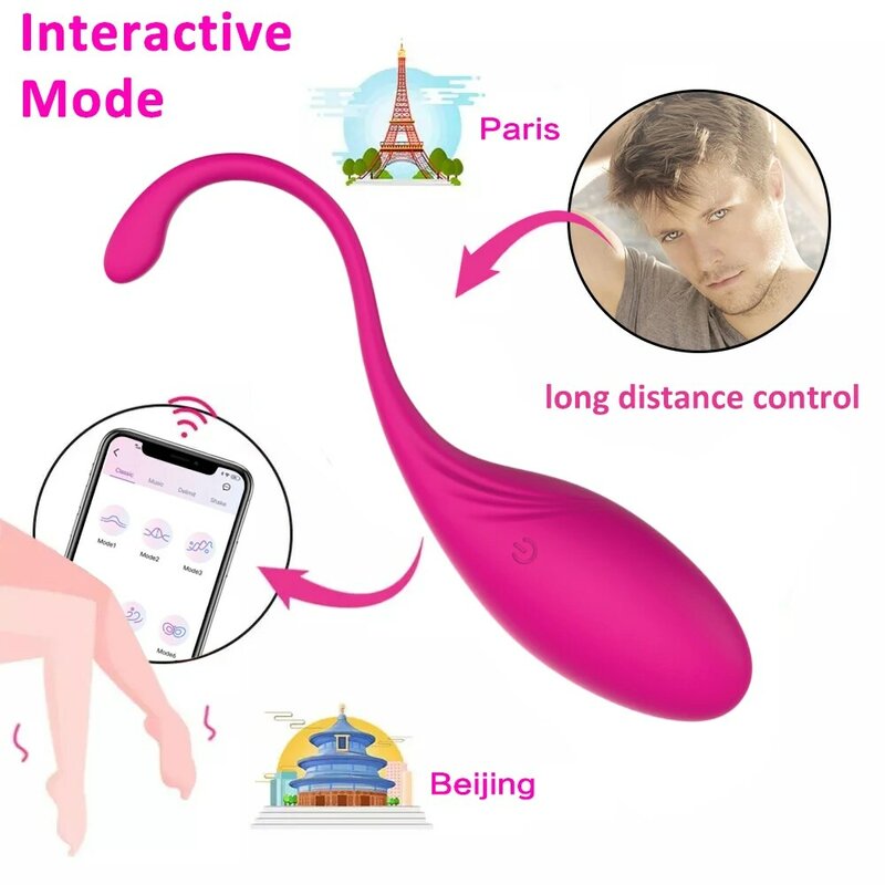 Huevo vibrador inalámbrico con Control por aplicación para mujer, consolador con Bluetooth, bragas portátiles, vibrador para punto G, bola Vaginal, Juguetes sexuales