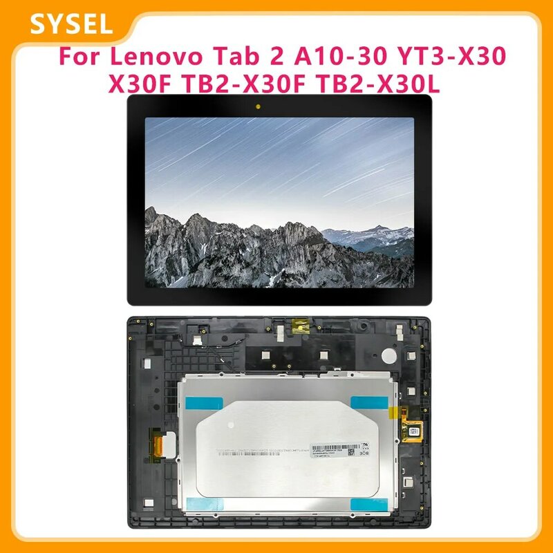 10,1 pulgadas para Lenovo Tab 2 A A10-30 YT3-X30 X30F TB2-X30F tb2-x30l a6500 pantalla LCD táctil digitalizador de montaje para pantalla