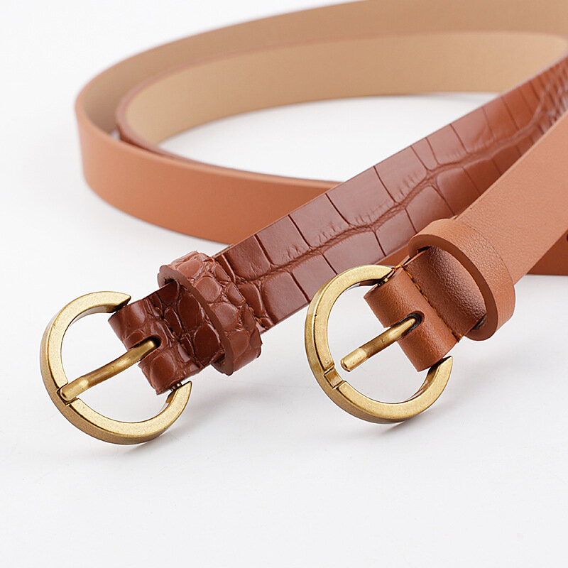 JEANPAUL-cinturón con hebilla de Pin circular para mujer, hebilla dorada lateral, para Vaqueros, envío gratis