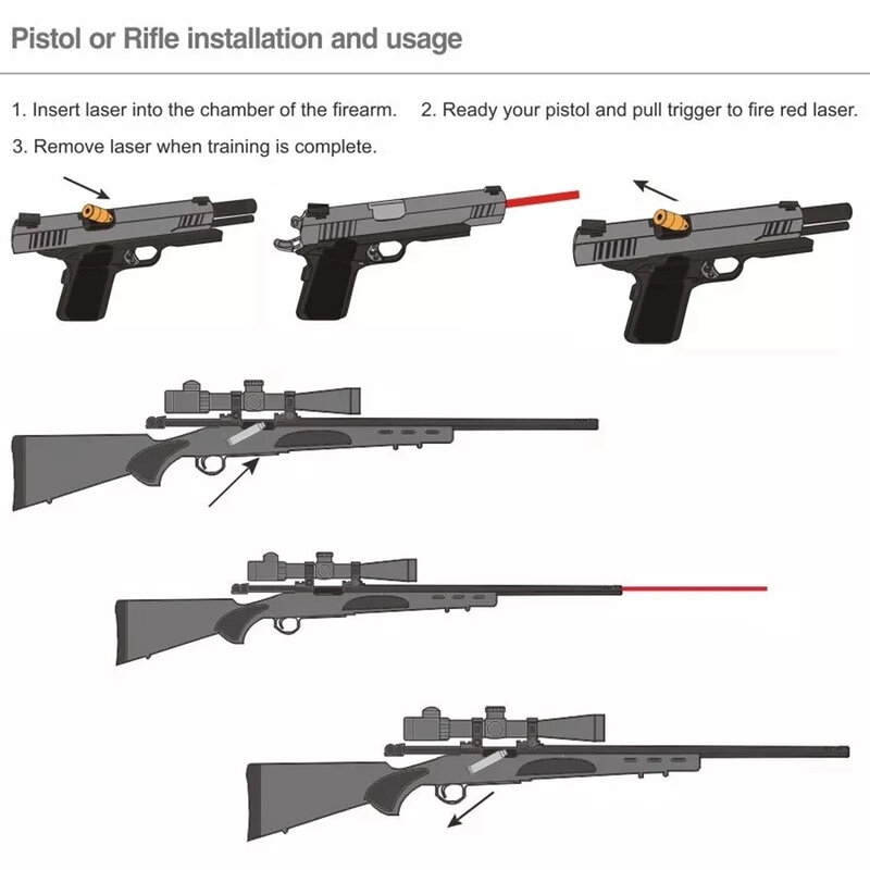 9 * Mm Taktis Laser Pelatihan Peluru Kering Api Laser Trainer Cartridge untuk Pelatihan Api Kering Berburu Menembak Pistol Merah Dot Laser