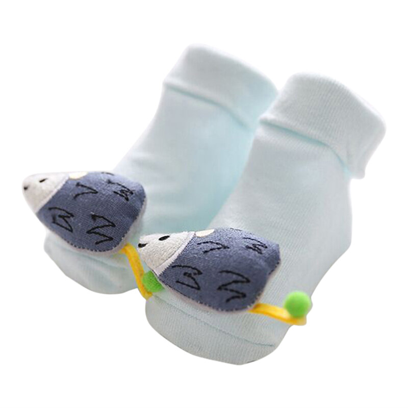 Calcetines de algodón antideslizantes para bebés, calcetín elástico transpirable de fondo suave, estilo Animal, 2 uds.
