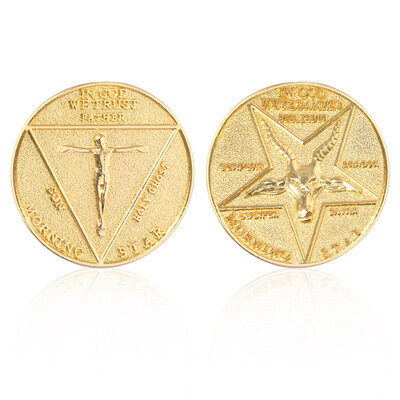 เหรียญที่ระลึกเหรียญ Lucifer Morningstar ซาตานสร้างสรรค์ของที่ระลึกของขวัญอุปกรณ์เสริมฮาโลวีนโลหะ