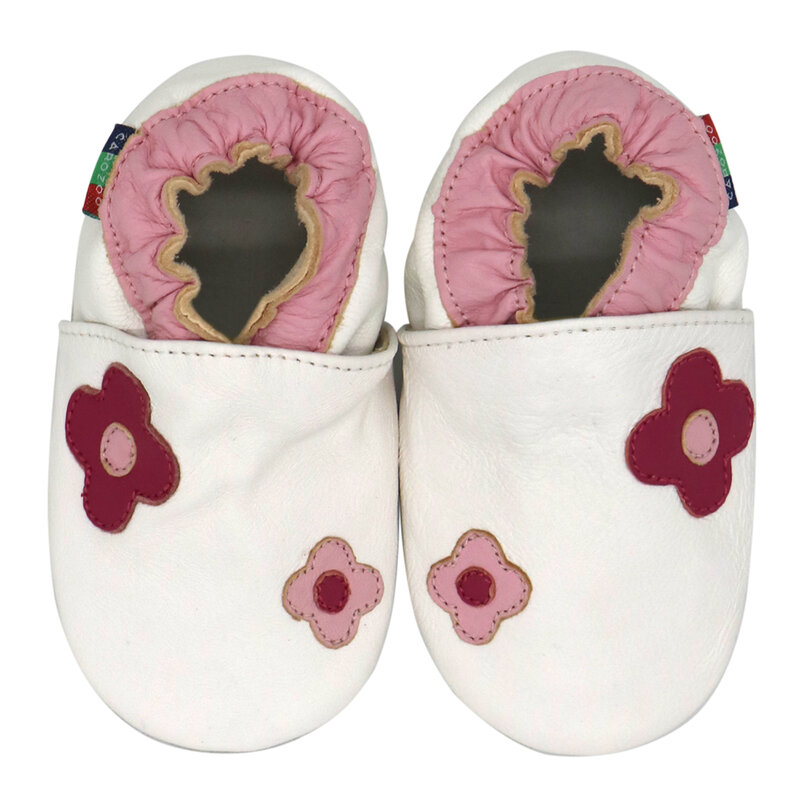 Carozoo – chaussures de sol pour enfants, pantoufles d'intérieur en peau de mouton pour garçons et filles, chaussures de marche pour bébés