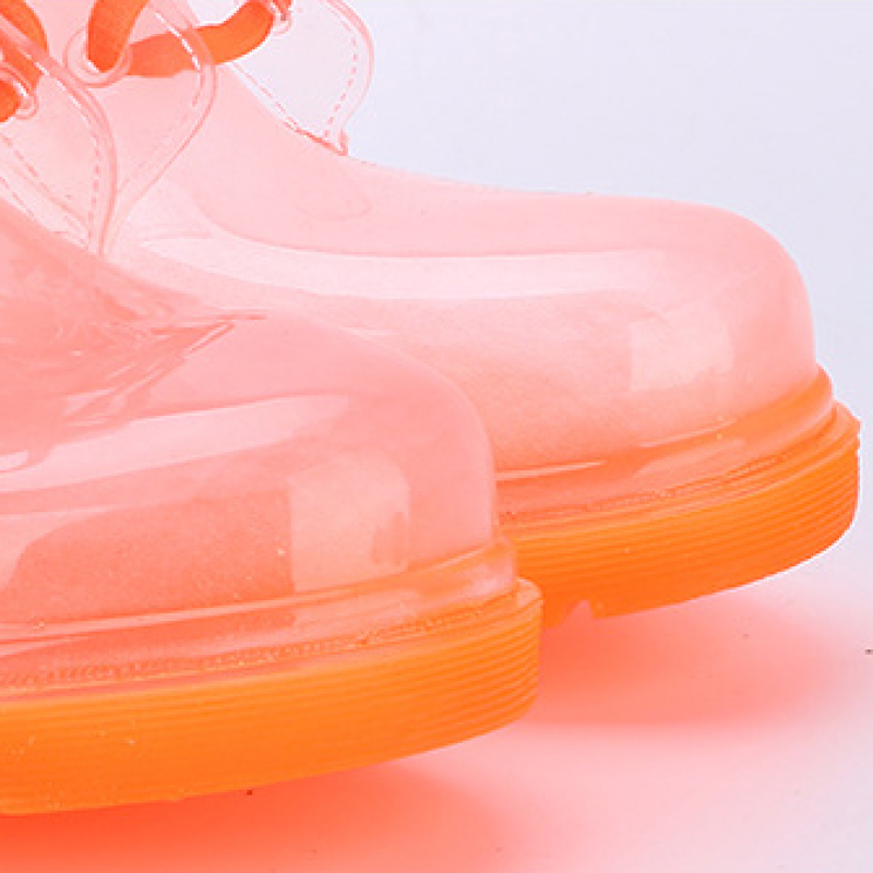 Baru Sepatu Bot Hujan Wanita Dewasa Berenda Tahan Air Antiselip Sepatu Wanita Transparan Warna Permen Pergelangan Kaki Luar Ruangan Anak Perempuan Berjalan Galoshes