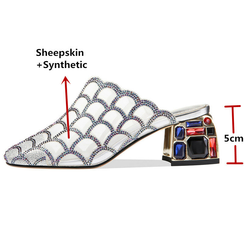FEDONAS-zapatos de tacón grueso con diamantes de imitación para mujer, calzado informal básico, de piel auténtica, 2021