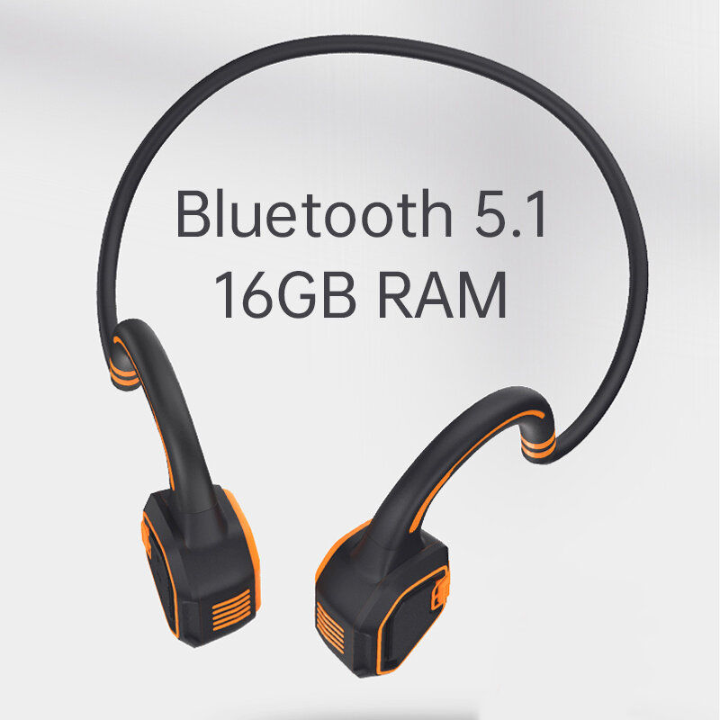 YC Earphone Konduksi Tulang IPX8 Headphone Nirkabel Tahan Air Bebas Genggam Earbud Olahraga Telinga Terbuka Luar Ruangan Bluetooth 5.1