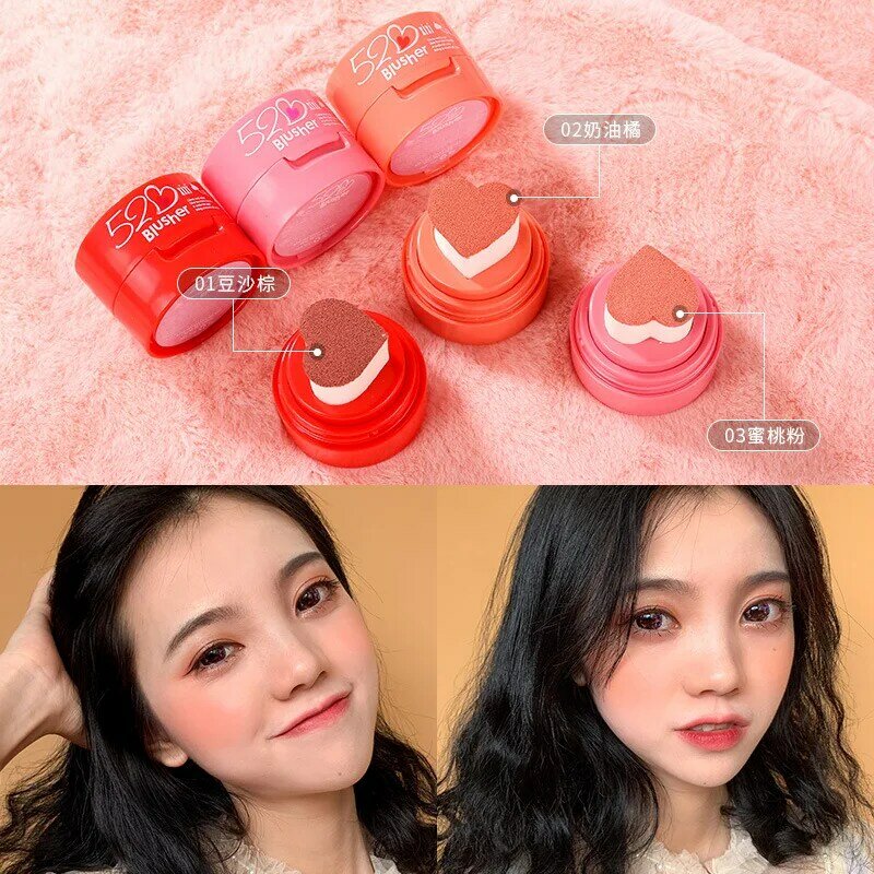 Blusher Powder Girl Heart Face Blush Mineral Pigment Palette Cream Natural Blush Contour Shadow Cosmestics TSLM1