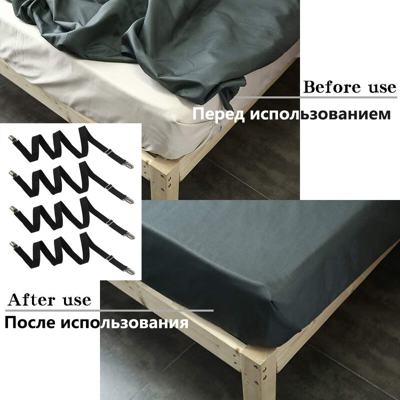 4 Pcs Adjustable Elastis Klip Tempat Tidur Penutup Kasur Corner Pemegang Klip Pengencang Tali Grippers Pengait Elastis Set
