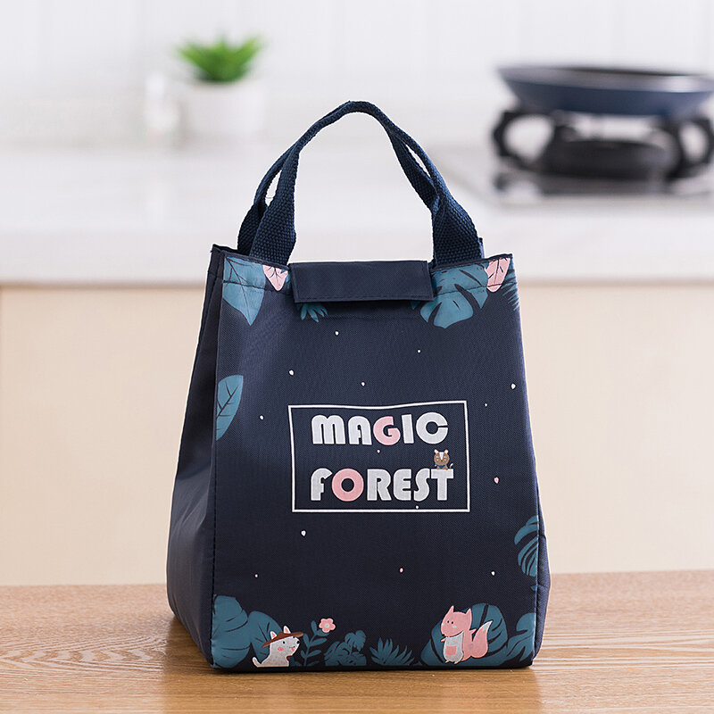 Magic Forest Cartoon Lunch Handbag Thicken Portable Insulation Bag Office School Outdoor Picnic Lunch Bag