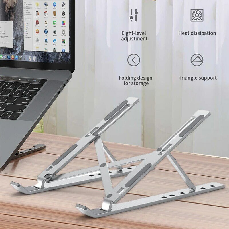 Support en aluminium pliable pour ordinateur portable, appui réglable, accessoires informatiques, idéal pour MacBook Pro