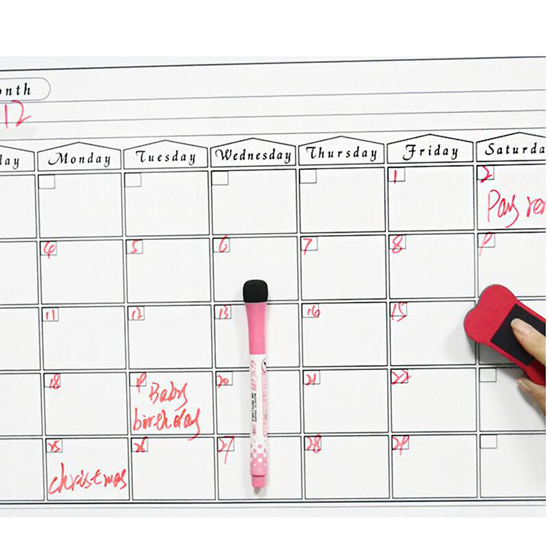 Magnetic Weekly Planner Fridge Board - Notice Memo Meal Whiteboard Meal Planner