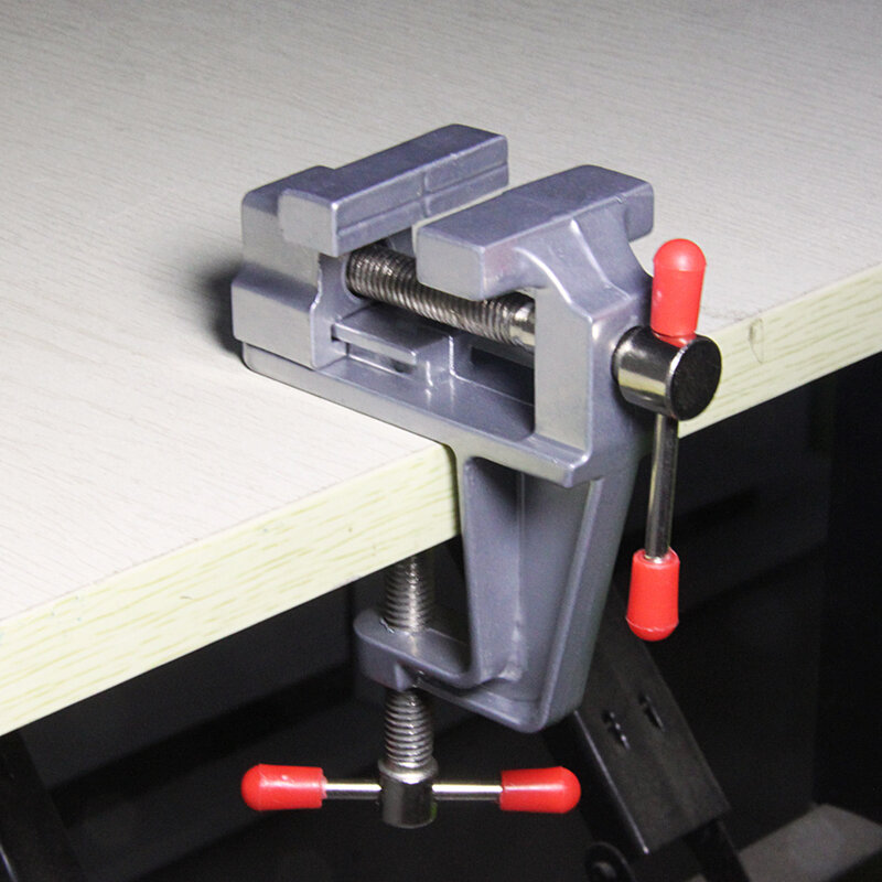 Mini Tabel Clamp Vise Aluminium Alloy Body Rotary Alat untuk Jewellers Penggemar DIY Kerajinan Bangunan Model