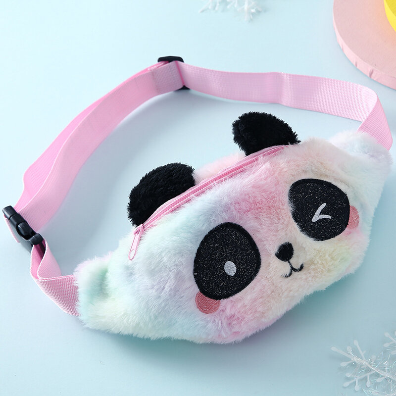 GOPLUS-riñonera pequeña para niños, bolso de pecho pequeño para niñas, bolsos bonitos de dibujos animados, Cartera de poliéster de Panda a la moda
