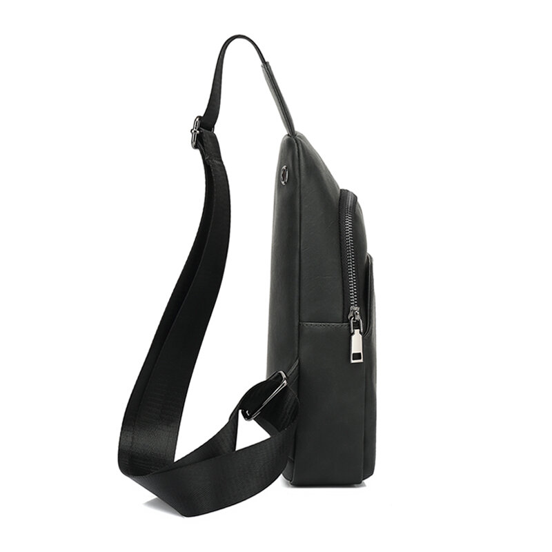 جديد حقيبة صدر للرجال رجل ريترو واحد الكتف عبر الجسم حقيبة الرياضة ركوب السفر المد حزمة الموضة عادية الأسود