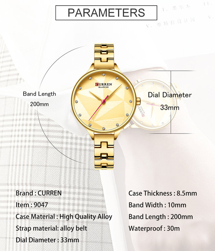 CURREN Classic Fashion Quartz Women Watches Creative Design Wristwatch Stainless Steel Female Clock Ladies Dress Bracelet Watch