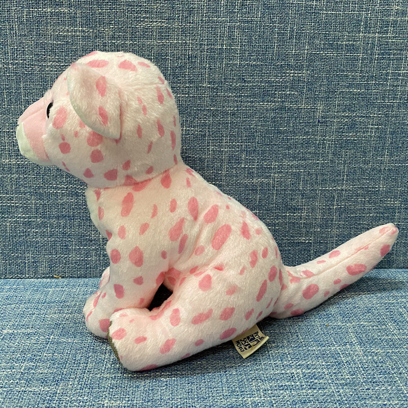 Peluche Animal de dessin animé mignon de 23cm, poupée léopard rose tacheté, doux, cadeau pour enfants