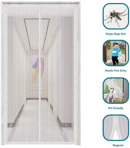 1 conjunto de verão anti mosquito inseto voar bug cortinas net ímãs fecho automático porta mosquiteiro tela da cozinha cortinas