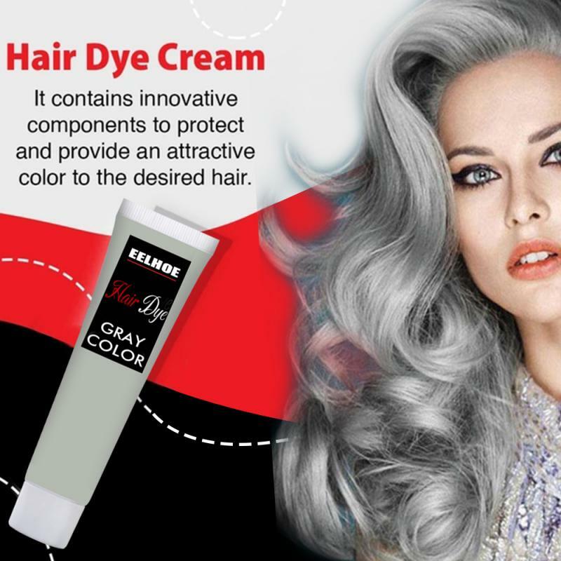 De pelo gris crema Unisex luz gris plata crema Color para teñir belleza Color de pelo cera para pintura modificar teñir el pelo estilo TSLM1