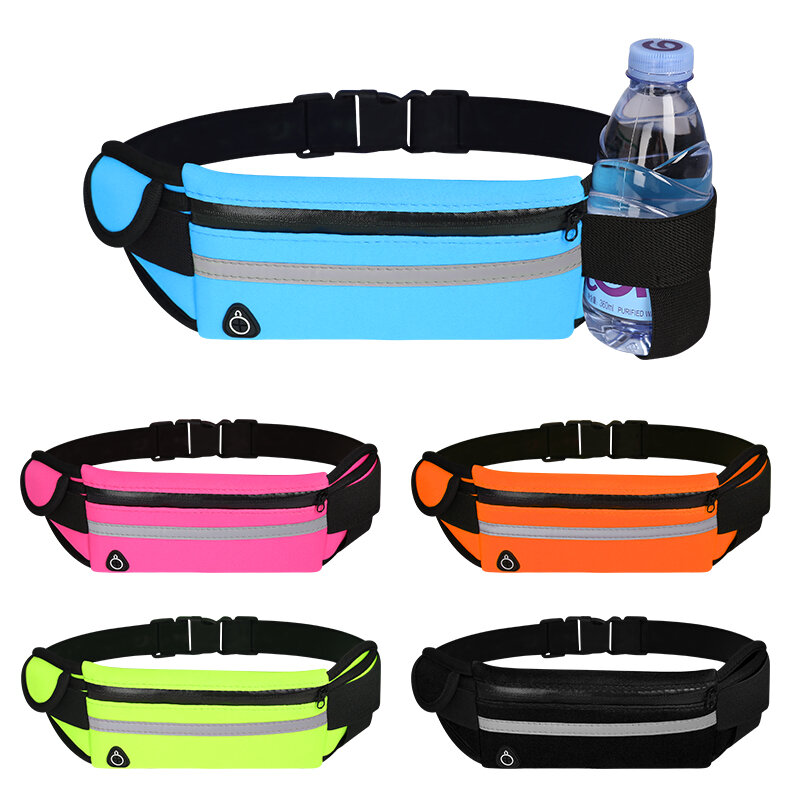 Bolsillos para teléfono móvil para correr, bolsa deportiva impermeable para exteriores, con cinturón para botella de agua, novedad