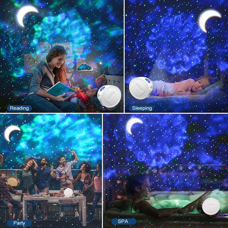 Проектор звездного неба, ночсветильник проекционный 6 цветов, Океанский волшебный свет с поворотом на 360 градусов, ночсветильник для детей