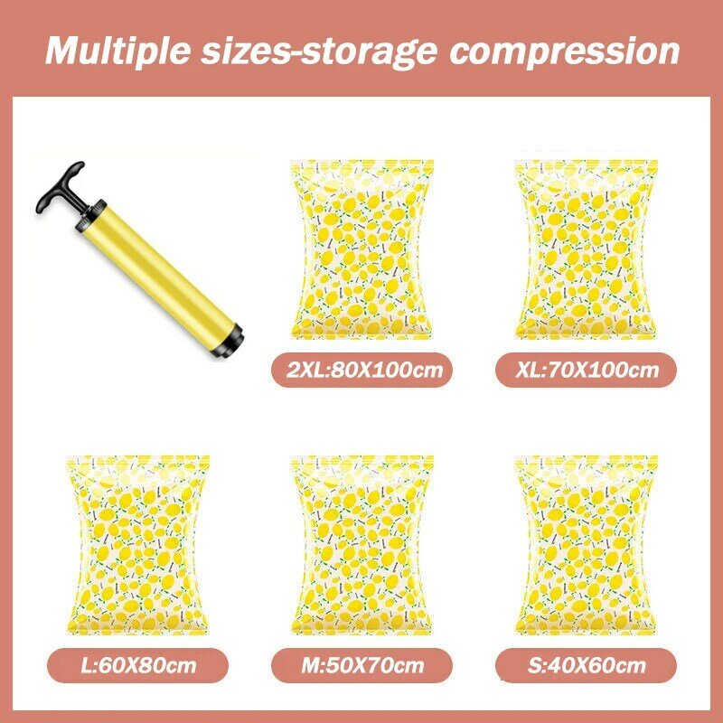 2021New Moisture Mildew Proof Vacuum Storage Bags Travel Triple Seal Zipper Hand Pump For Clothes Pillow ZiplockBag Compression
